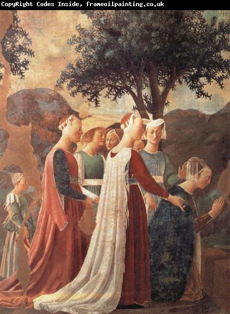 Piero della Francesca Die Konigin von Saba betet das Kreuzesholz and Ausschnitt